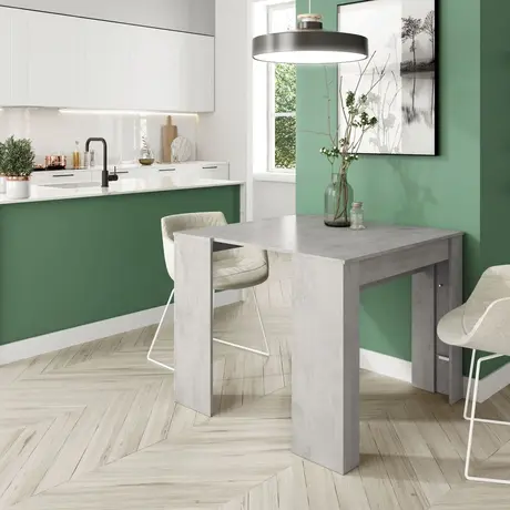 Buy Leon Concrete Grey Effect Large Extending Dining Table: A Modern and Functional Piece, 4 from Furnituretta