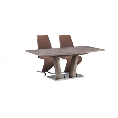 Buy Geneva Extending Dining Table with Stainless Steel Base from Furnituretta