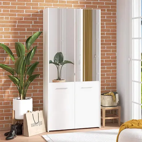 Buy Modern White Shoe Storage Cabinet for Your Entryway, Colour: White from Furnituretta