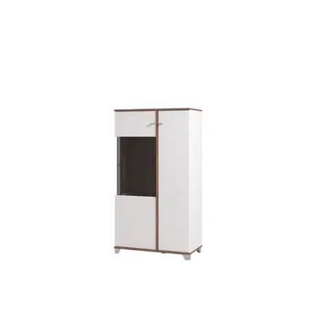 Buy March Low Display Cabinet: Chic White Gloss Finish, 2 from Furnituretta
