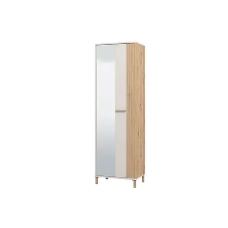 Buy Stylish Narrow Wardrobe: Glossop Cashmere and Oak Effect from Furnituretta