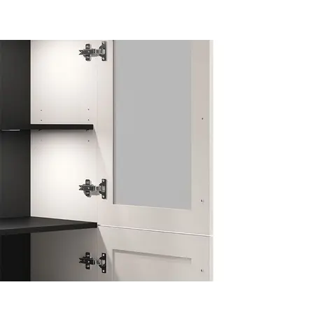 Buy Elegant Panelled Showcase Cabinet in Cashmere Taupe, 4 from Furnituretta