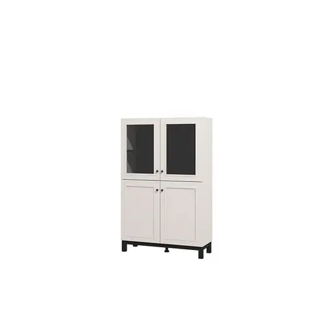 Buy Elegant Panelled Showcase Cabinet in Cashmere Taupe, 2 from Furnituretta
