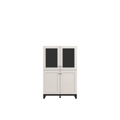 Buy Elegant Panelled Showcase Cabinet in Cashmere Taupe, 3 from Furnituretta