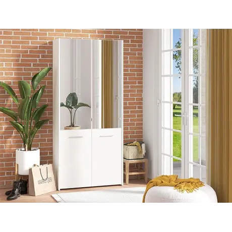 Buy Modern White Shoe Storage Cabinet for Your Entryway, Colour: White, 7 from Furnituretta