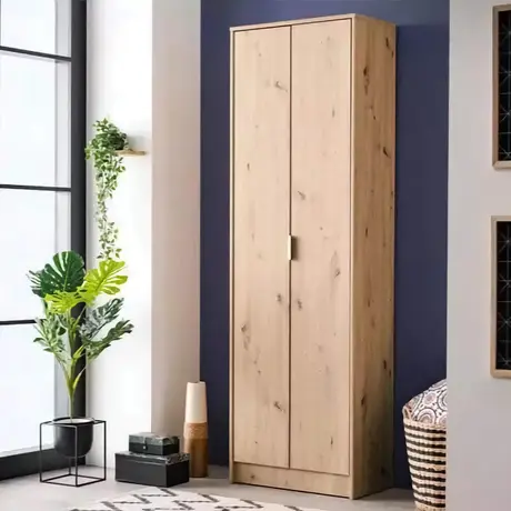 Buy Glamis Oak Effect Tall Multipurpose Shoe Storage Cupboard | Modern Hallway & Bedroom Furniture from Furnituretta