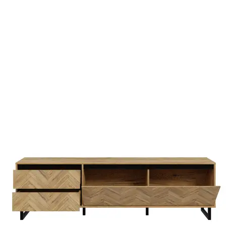 Buy Modern Nikomedes TV Unit in Spica Oak & Matt Black, 4 from Furnituretta