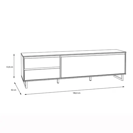 Buy Modern Nikomedes TV Unit in Spica Oak & Matt Black, 8 from Furnituretta