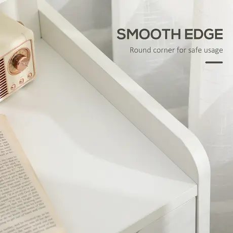 Buy Homcom Bedside Table with 2 Drawers and Storage Shelves, 4 from Furnituretta