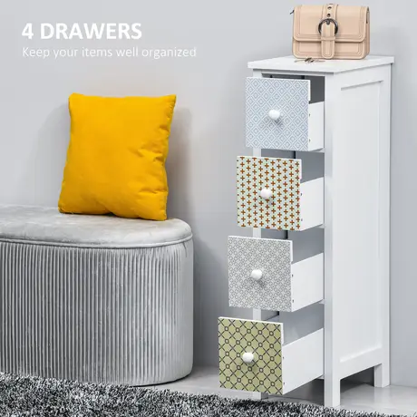 Buy Homcom Chest of Drawers, 4 Drawer Dresser, Storage Organizer, 4 from Furnituretta