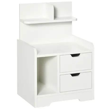 Buy Homcom Bedside Table with 2 Drawers and Storage Shelves from Furnituretta