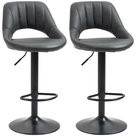 Buy Homcom Barstools Set of 2 Adjustable Swivel Height Gas Lift from Furnituretta