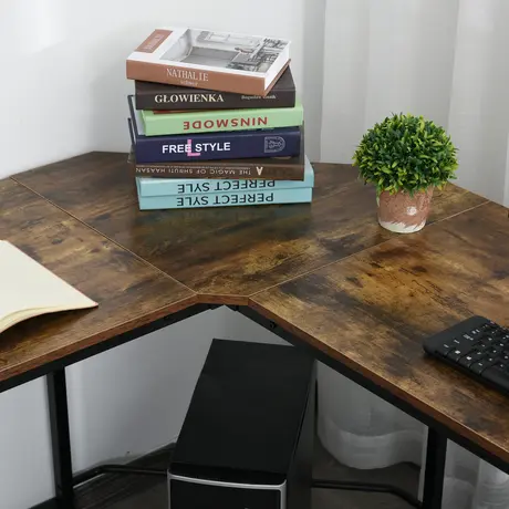 Buy Homcom Corner Gaming Desk L-Shape Computer PC Workstation, 9 from Furnituretta