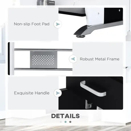Buy Homcom Computer Desk with Sliding Keyboard Tray Storage Drawers, 5 from Furnituretta