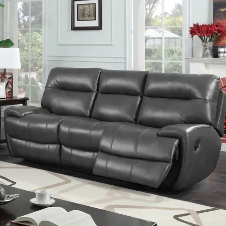 Buy Modern Recliner Sofa: Bailey Grey LeatherGel & PU, Colour: Grey, 4 from Furnituretta