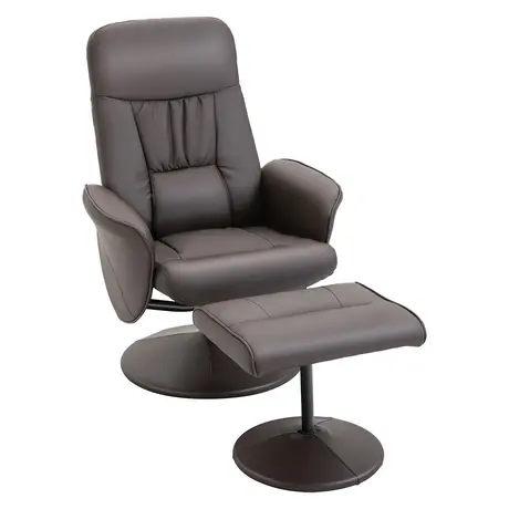 Buy Homcom Executive Recliner Chair High Back and Footstool Armchair from Furnituretta