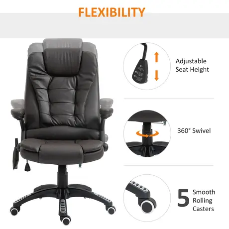 Buy Homcom Executive Office Chair with Massage and Heat, 5 from Furnituretta