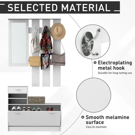 Buy Homcom Entryway Furniture Set-White, 7 from Furnituretta