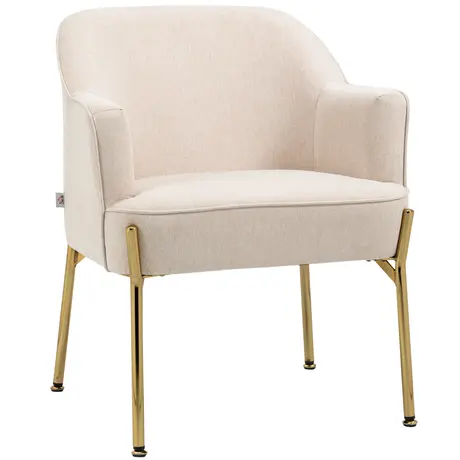 Buy Homcom Fabric Accent Chair, Modern Armchair with Metal Legs from Furnituretta