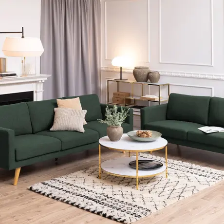 Buy Alisma Round Coffee Table: Marble Top & Gold Legs, 3 from Furnituretta