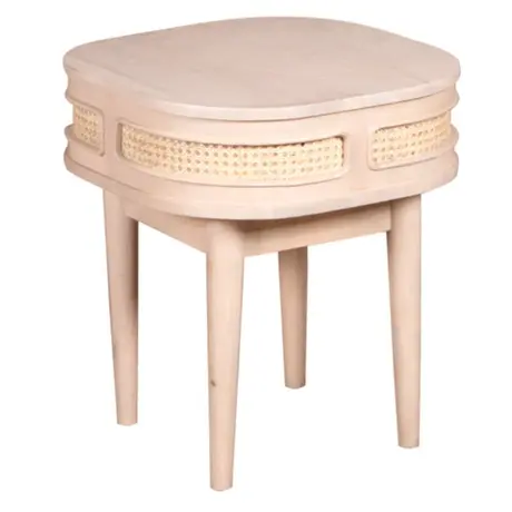 Buy Valencia Bedside Table: Durable Wood and Cane Design, 3 from Furnituretta