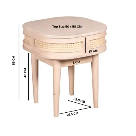 Buy Valencia Bedside Table: Durable Wood and Cane Design, 5 from Furnituretta