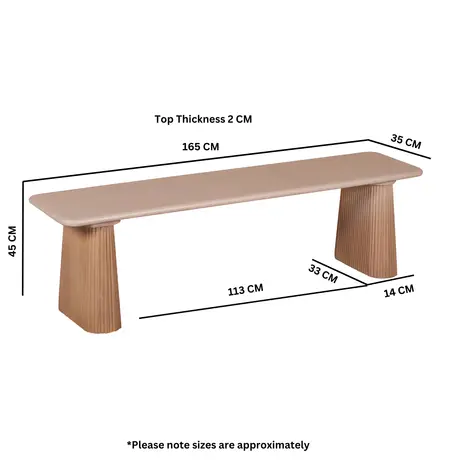 Buy Indus Solid Wood Dining Bench | Rustic Mango Wood Dining Room Furniture, 5 from Furnituretta