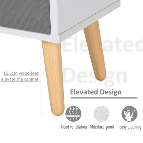 Buy Homcom Freestanding 4 Cube Storage Cabinet Unit 2 Fabric Drawers, 6 from Furnituretta