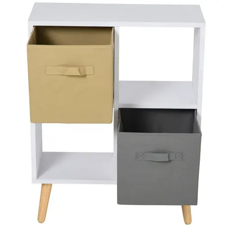 Buy Homcom Freestanding 4 Cube Storage Cabinet Unit 2 Fabric Drawers, 8 from Furnituretta
