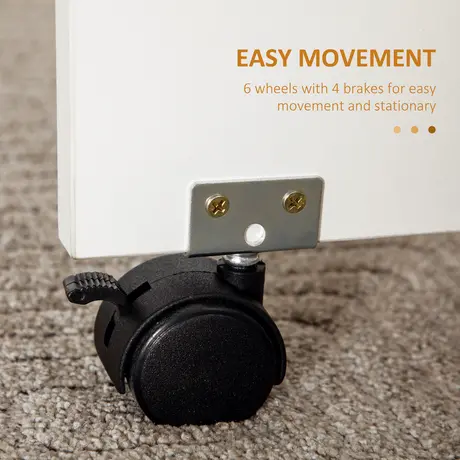 Buy Homcom Folding Dining Table for 4-6, Rolling Drop Leaf Table, 7 from Furnituretta