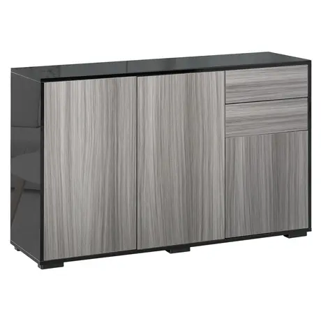 Buy Homcom High Gloss Sideboard, Side Cabinet, Push-Open Design from Furnituretta