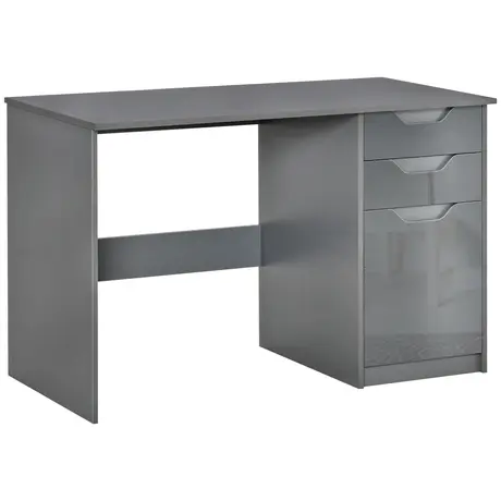 Buy Homcom High Gloss Computer Desk with Drawers, Modern Writing Desk from Furnituretta