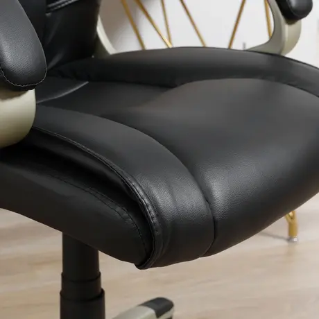 Buy Homcom High Back Swivel Chair, Computer Desk Chair with Faux Leather, 9 from Furnituretta