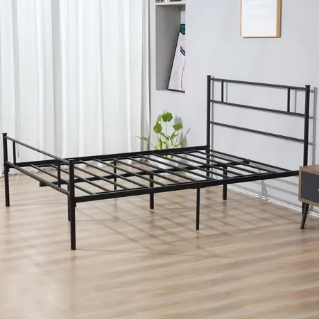 Buy Homcom King Size Metal Bed Frame, Solid Bedstead Base, 7 from Furnituretta