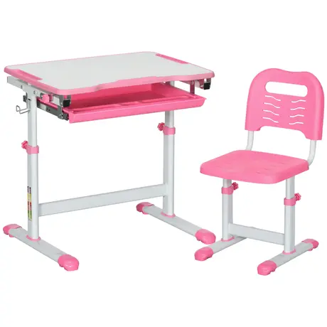 Buy Homcom Kids Desk and Chair Set, Student Adjustable Writing Desk from Furnituretta