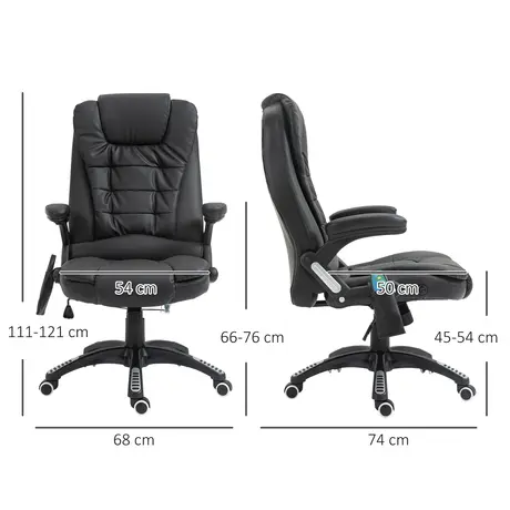 Buy Homcom Massage Chair with Heat, High Back PU Leather, 3 from Furnituretta