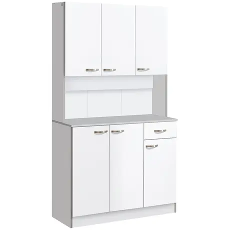 Buy Homcom Kitchen Cupboard, Freestanding Kitchen Storage Cabinet from Furnituretta