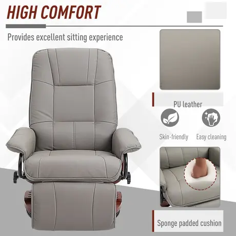 Buy Homcom Manual Recliner Chair Armchair Sofa with Faux Leather, 7 from Furnituretta