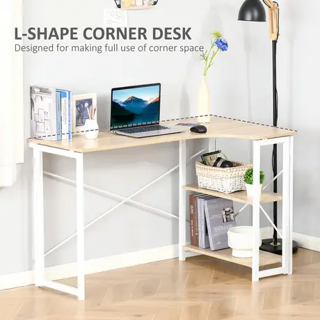 Buy Homcom L-Shaped Computer Desk, Folding Home Office Corner Desk, 5 from Furnituretta