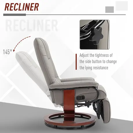 Buy Homcom Manual Recliner Chair Armchair Sofa with Faux Leather, 4 from Furnituretta