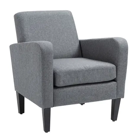 Buy Homcom Linen Single Armchair, with Padded Seat - Grey from Furnituretta