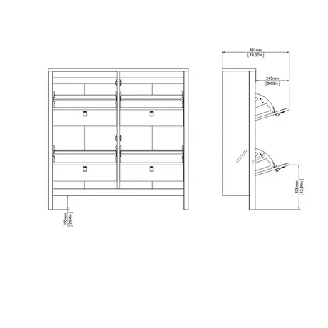 Buy Madrid Shoe Cabinet: The Ultimate Organization Solution, 12 from Furnituretta