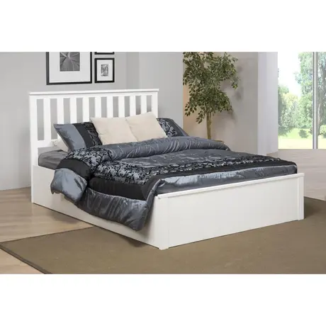 Buy Zoe Storage Bed – Double Size in White Finish, Colour: White, Size: Double, 3 from Furnituretta