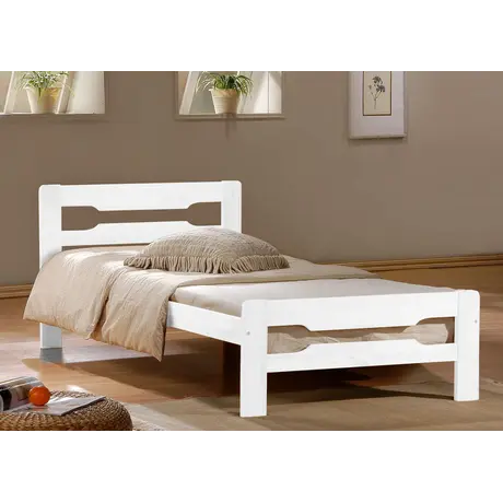 Buy Amelia Solid Wood Single Bed – White | Durable Rubberwood Frame for Kids & Teens, Colour: White, Size: Single, 6 from Furnituretta