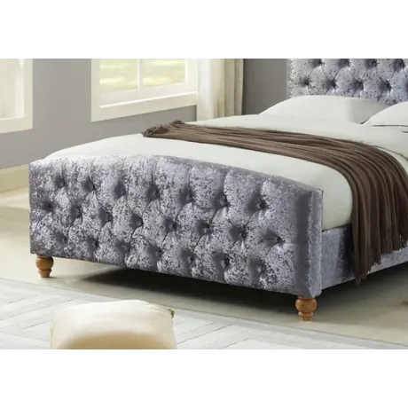 Buy Millbrook Crushed Velvet King Size Bed Silver, Size: King Size, 2 from Furnituretta