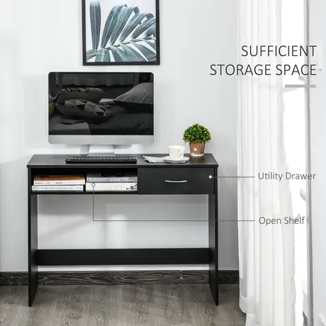 Buy Homcom Modern Computer Work Desk Table Study Shelf Drawer, 4 from Furnituretta