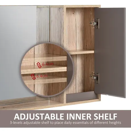 Buy Homcom MDF Wall Mounted Bathroom Cabinet Mirror, 5 from Furnituretta