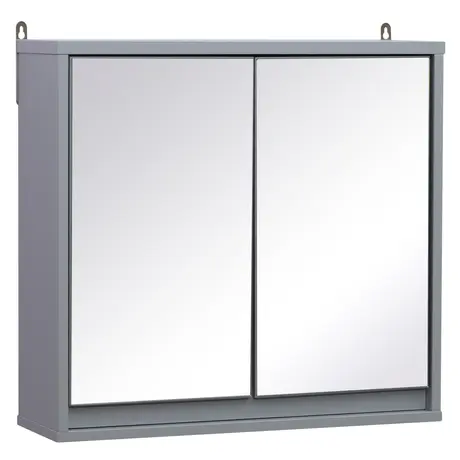 Buy Homcom Mirror Cabinet for Bathroom Mirror Cupboard Wall Mounted from Furnituretta