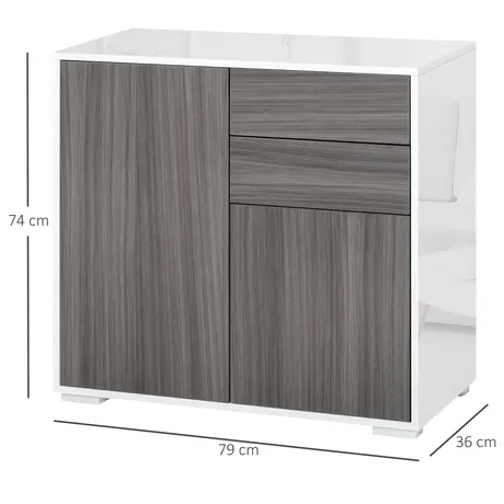 Buy Homcom Modern Stylish Freestanding Push-Open Design Cabinet, 3 from Furnituretta