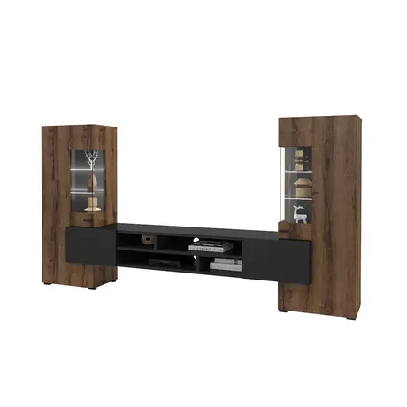 Buy Coby 10 Entertainment Unit Oak Monastery: Sleek & Functional, Colour: Oak Monastery, Item Width: 270, 5 from Furnituretta